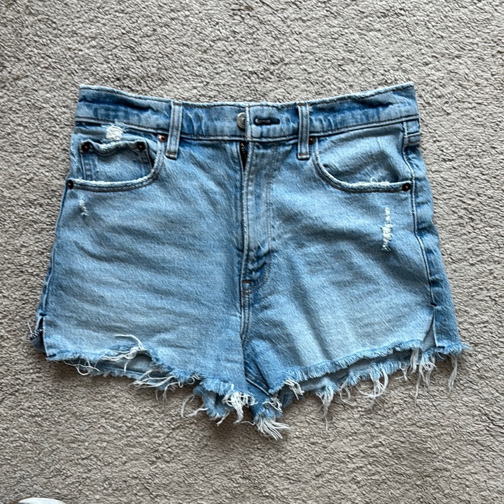 Abercrombie & Fitch Blue Jean Shorts Distressed Cut-Offs